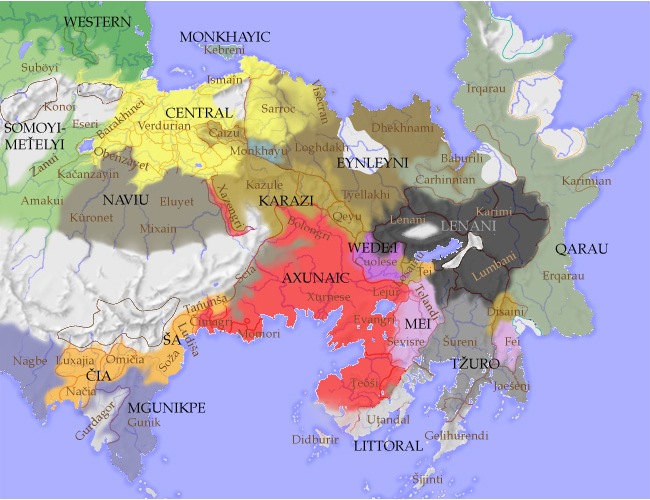 A map of the Eastern languages